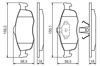 Комплект колодок для дискового тормоза BOSCH 0986460969