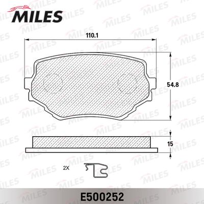 Колодки тормозные передние Miles E500252