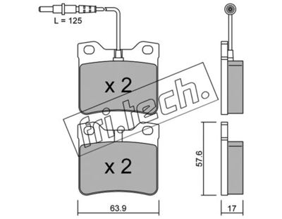 Комплект колодок для дискового тормоза TRUSTING 1990