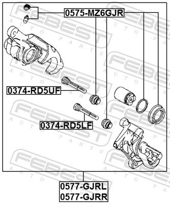 Суппорт тормозной задний правый FEBEST 0577GJRR