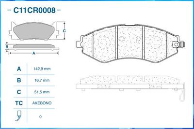 Колодки тормозные передние CWORKS C11CR0008