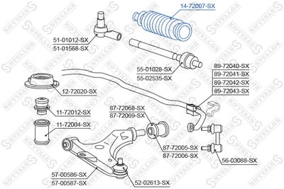 Пыльник рулевой рейки STELLOX 1472007SX