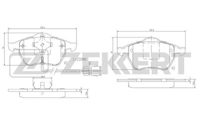 Колодки тормозные дисковые передние с датчиком Zekkert BS2847