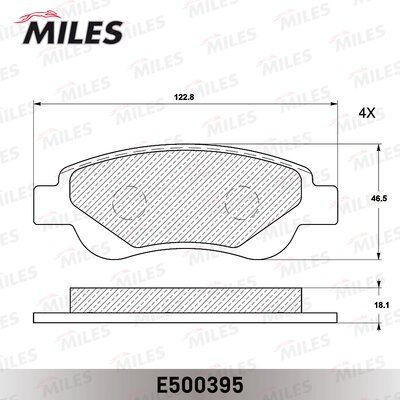 Колодки тормозные передние Miles E500395