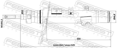 Амортизатор передний левый FEBEST 25110010FL