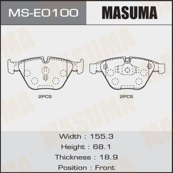 Колодки тормозные дисковые передние Masuma MSE0100