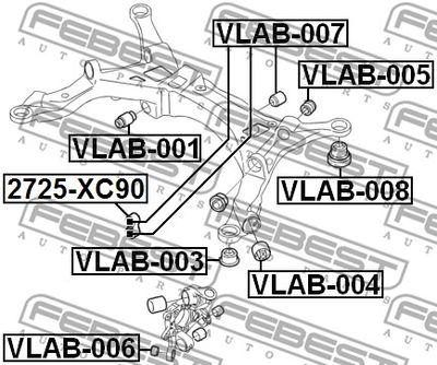 Сайлентблок задней балки FEBEST VLAB005