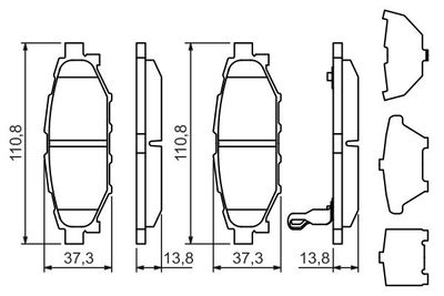 Комплект колодок для дискового тормоза BOSCH 0986494444
