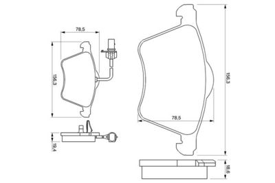 Комплект колодок для дискового тормоза BOSCH 0986424780