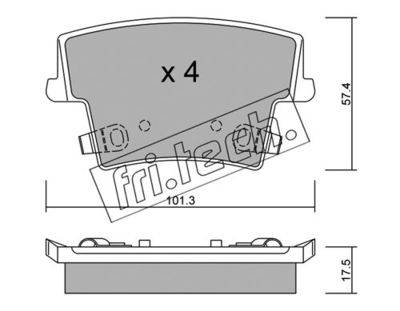 Комплект колодок для дискового тормоза TRUSTING 7340