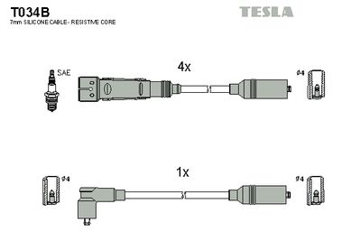 Провода зажигания TESLA T034B