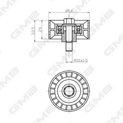 Ролик обводной ремня ГРМ GMB GT80750
