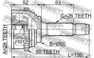 ШРУС наружный FEBEST 0310054A50