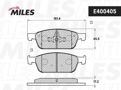 Колодки тормозные передние Miles E400405