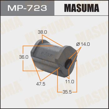 Втулка стабилизатора заднего Masuma MP723
