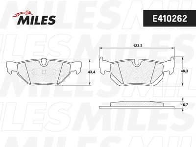 Колодки тормозные задние Miles E410262