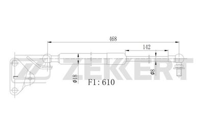 Амортизатор багажника LYNXauto GS1707