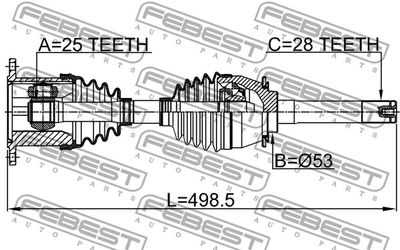 Привод в сборе правый FEBEST 1414MUS