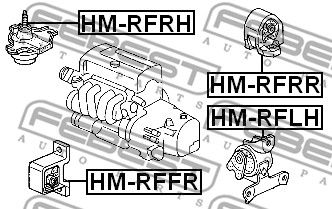 Подушка двигателя левая FEBEST HMRFLH