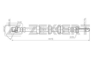 Шланг тормозной передний Zekkert BS9082