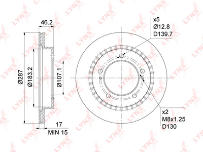 Диск тормозной передний TRIALLI DF240111