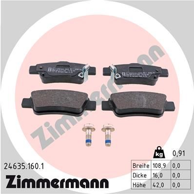 Колодки тормозные дисковые ZIMMERMANN 246351601