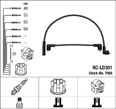 Комплект проводов высоковольтных NGK 7068