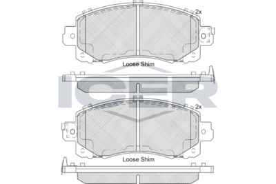 Колодки тормозные дисковые передние ICER 182313