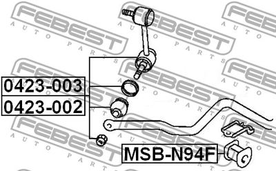 Тяга стабилизатора передняя правая FEBEST 0423003