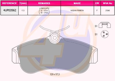 Колодки тормозные дисковые передние TATSUMI TCA1076