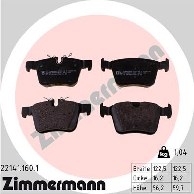Колодки тормозные задние ZIMMERMANN 221411601