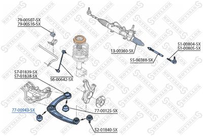 Сайлентблок рычага переднего STELLOX 7700943SX