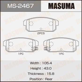Колодки тормозные дисковые Masuma MS2467