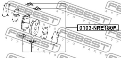 Комплект монтажный тормозных колодок FEBEST 0103NRE180F