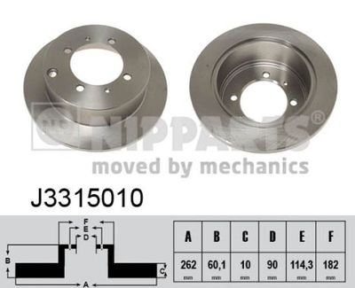 Диск тормозной задний NIPPARTS J3315010