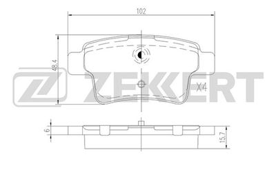Колодки тормозные дисковые задние Zekkert BS2824