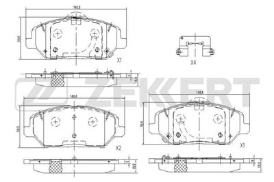 Колодки тормозные дисковые передние Zekkert BS1236