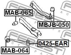Сайлентблок заднего продольного рычага FEBEST MAB064