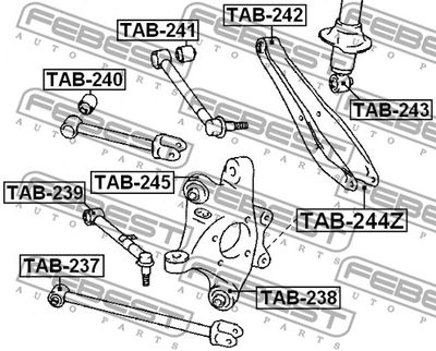 Сайлентблок цапфы задней FEBEST TAB238