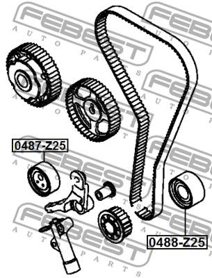 Ролик обводной ремня ГРМ FEBEST 0488Z25