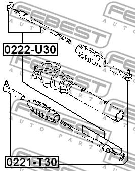 Тяга рулевая FEBEST 0222U30