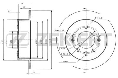 Диск тормозной задний Zekkert BS5271