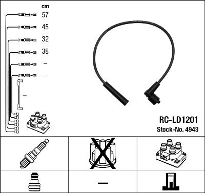 Комплект проводов высоковольтных NGK RCLD1201