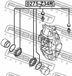 Ремкомплект тормозного суппорта заднего FEBEST 0275Z34R