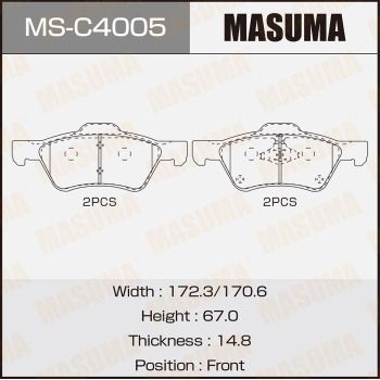 Колодки тормозные дисковые Masuma MSC4005