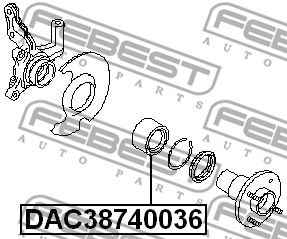 Подшипник передней ступицы FEBEST DAC38740036