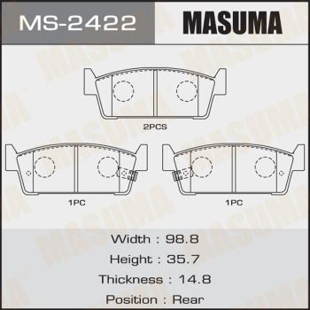 Колодки тормозные дисковые Masuma MS2422