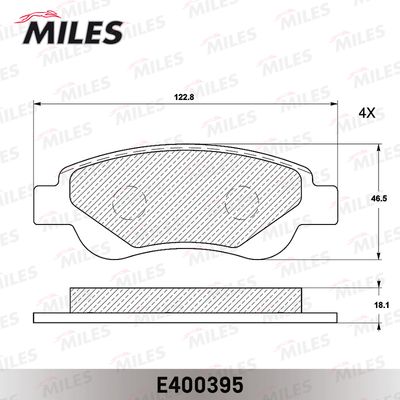 Колодки тормозные передние Miles E400395