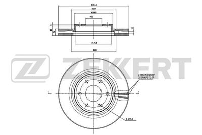 Диск тормозной передний Zekkert BS6166