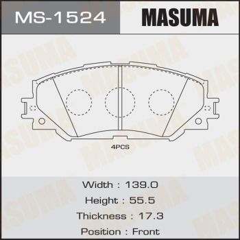 Колодки тормозные дисковые Masuma MS1524